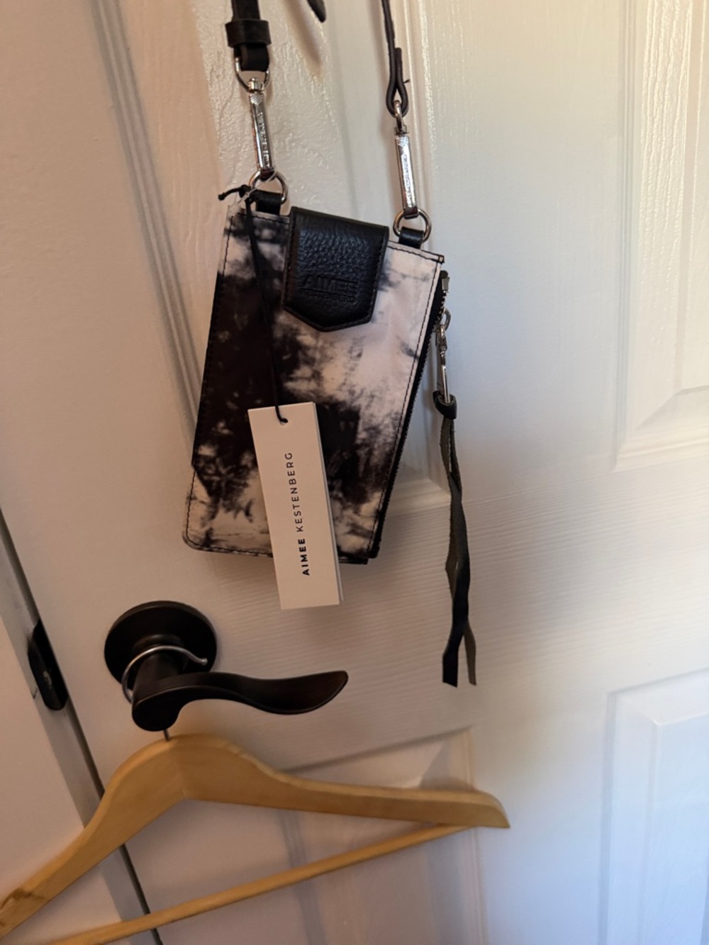 Aimee Kestenberg Black & White Tie-Dye Phone Crossbody